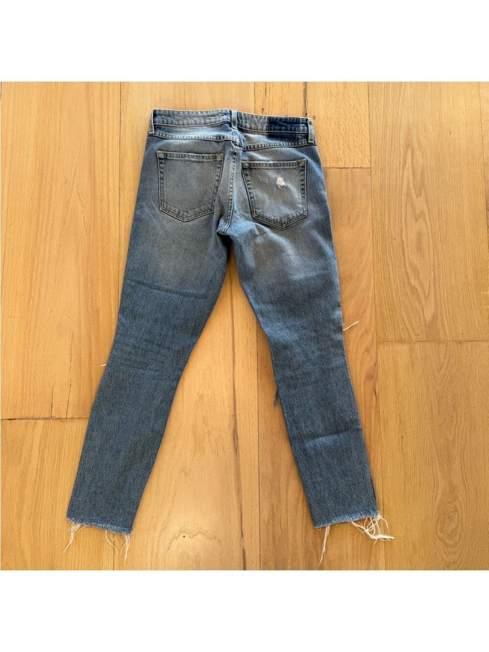AMO Stix in Soulmate Destroy Jeans Distressed Light Wash Denim Size 27 - Picture 6 of 7
